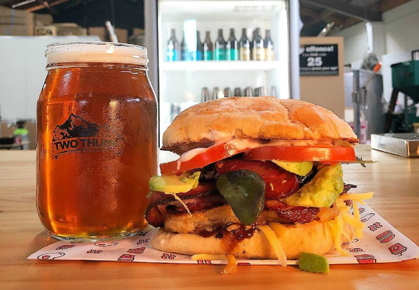 One Full Pour of Two Thumb Tap Beer & One Bacon Brothers Burger - Option for Two Beers & Two Burgers - Valid on Fridays Only