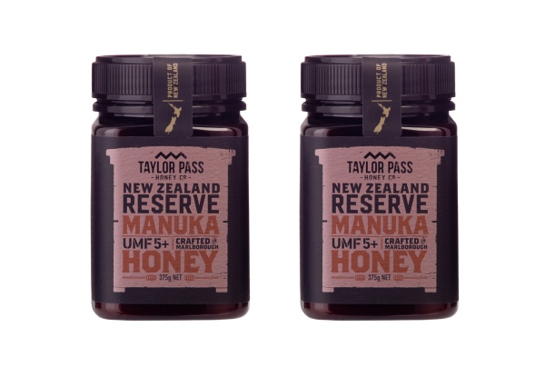 Two-Pack of Taylor Pass Honey Co Reserve Manuka Honey UMF5+ 375g