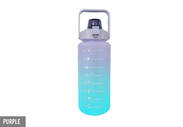 2L Water Bottle With Time Markings - Four Colours Available & Option for Two