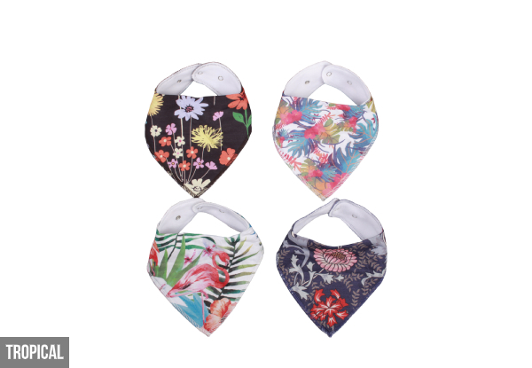 Four-Pack of Soft Absorbent Baby Bibs - Six Styles Available