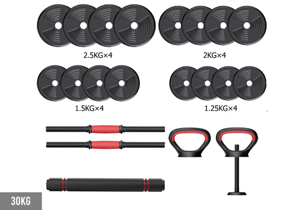 Four-in-One Adjustable Dumbbell Set - Option for 20kg, 30kg or 40kg
