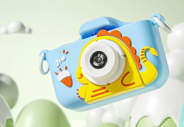 Kids Dinosaur Camera with 64GB Memory Card - Available in Three Colours & Options for Two-Pack