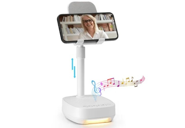 Three-in-One Phone Stand with Wireless Bluetooth Speaker & Night Light - Two Colours Available