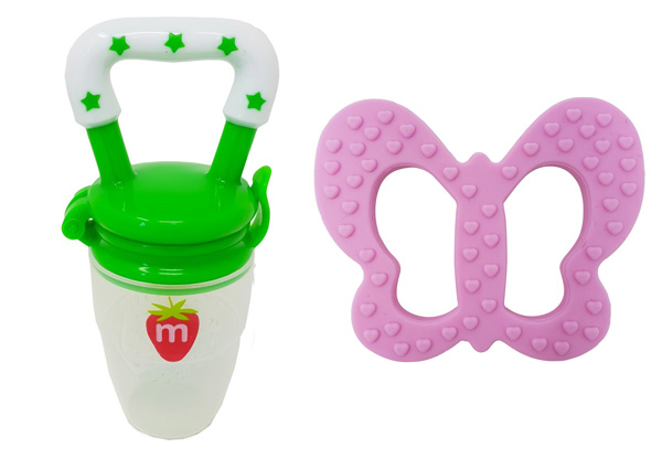 Baby Feeders & Teething Toy - Four Colours, Two Options & Option for Both