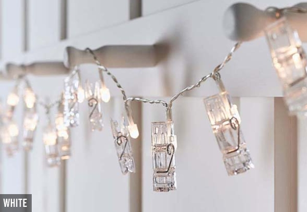 20-LED USB Peg-Clip String Lights - Three Options Available