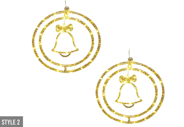 Two-Piece Christmas Double Ring LED Lights - Available in Four Styles & Option for Four-Piece