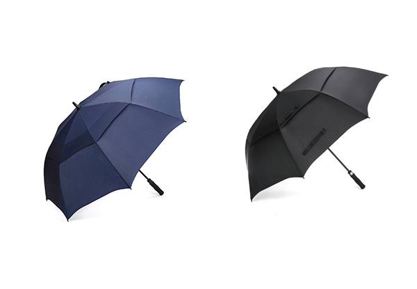 Extra-Large Double Canopy Automatic Open Golf Umbrella - Two Colours Available & Option for Two