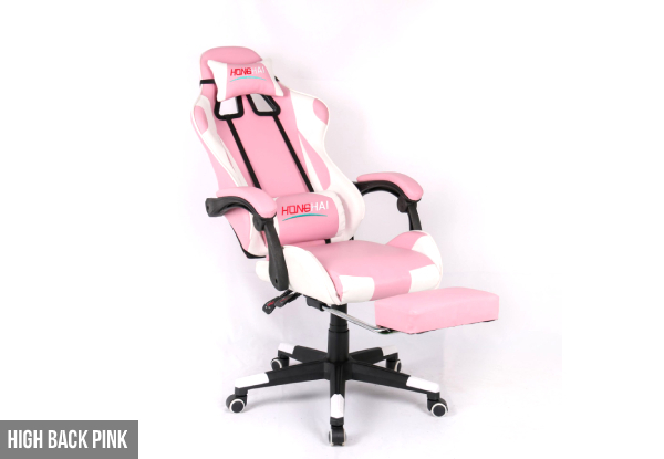 High Back Reclining Gaming Chair with Footrest - Three Colours Available