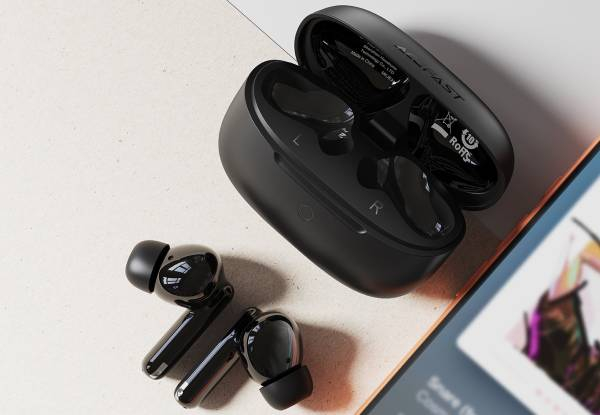 Acefast Premium Water-Resistant TWS Black Earbuds with Deep Bass