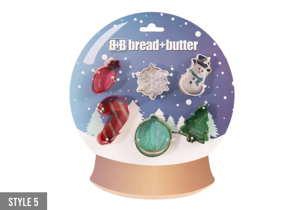 Bread & Butter Four-Piece Christmas Cookie Cutter Set - Available in Five Styles & Options for Six-Piece - Elsewhere Pricing $31.99