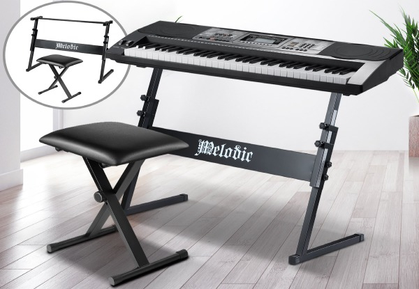 Melodic Z-Shaped Keyboard Stand & Stool Set