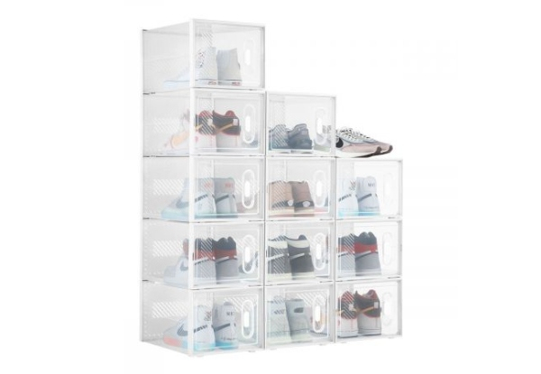 12-Piece Shoe Box Organiser - Two Colours Available