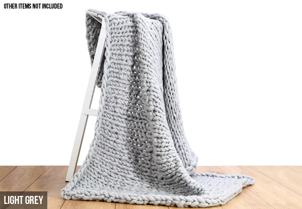 Chunky Knit Blanket - Four Colours Available with Free Delivery