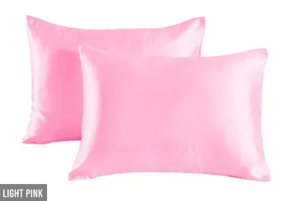 One-Pair of Satin Pillow Cases - Eight Colours Available