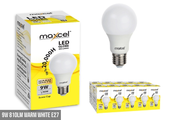 Maxcel LED Globe Light Bulb 10-Pack Range - Eight Options Available