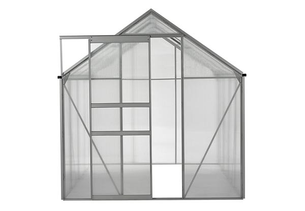 6x8ft Walk-In Greenhouse with Hard Panels & Base