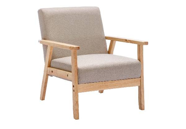 Wood Frame Fabric Single Accent Chair
