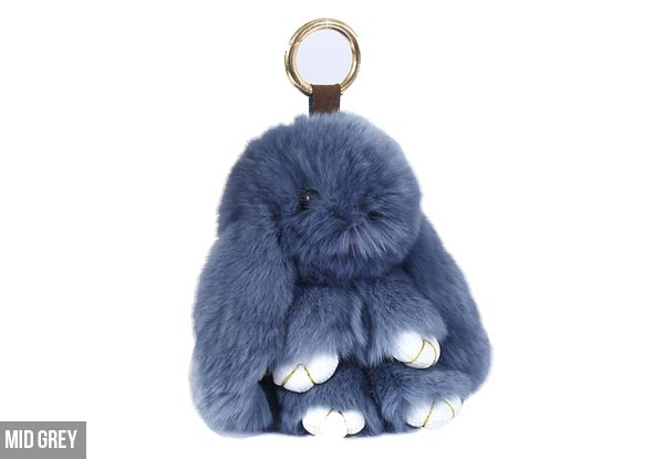 Fluffy Bunny Key Ring - Options for 14cm or 18cm & Seven Colours