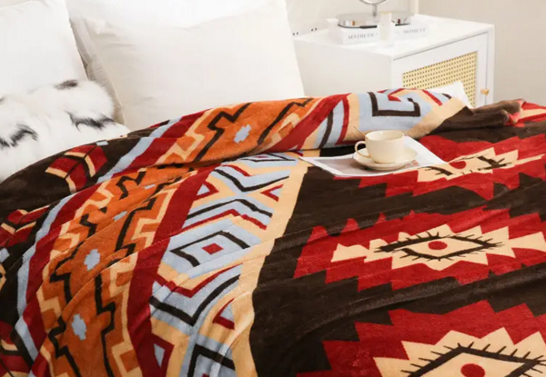 Geometry Pattern Flannel Throw Blanket - Available in Three Colours & Five Sizes