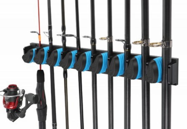 Nine Rods Vertical Wall Mounted Fishing Rack