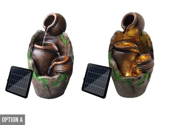 Solar Garden LED Water Fountain - Available in Four Options