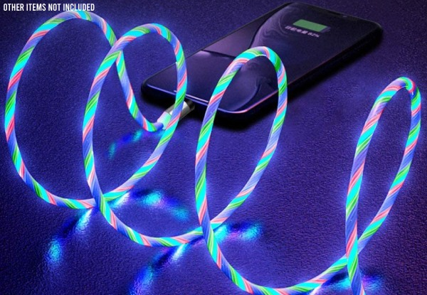Three-in-One Magnetic Charging Cable with RGB LED - Two Sizes Available