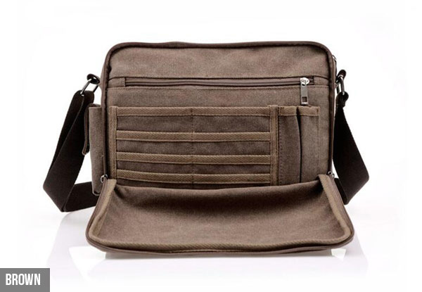 Multi-Pocket Canvas Satchel - Four Colours Available