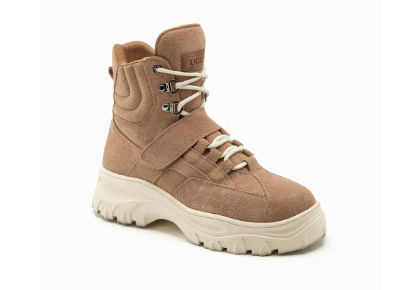 OZWEAR UGG Paige Beige Ankle Boots - Six Sizes Available