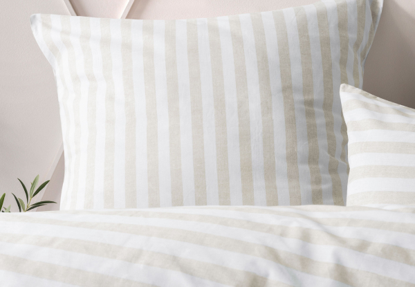 Nu Edition Charlie Duvet Cover Set - Available in Three Colours, Three Sizes & Option for Extra European Pillowcase - Elsewhere Pricing Starts at $99.99