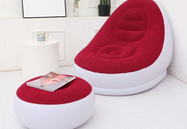 Inflatable Sofa Couch and Footrest Set - Three Colours Available