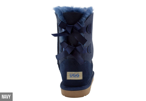 Women's Double Ribbon 3/4 Australian Sheepskin UGG Boots - Two Colours Available