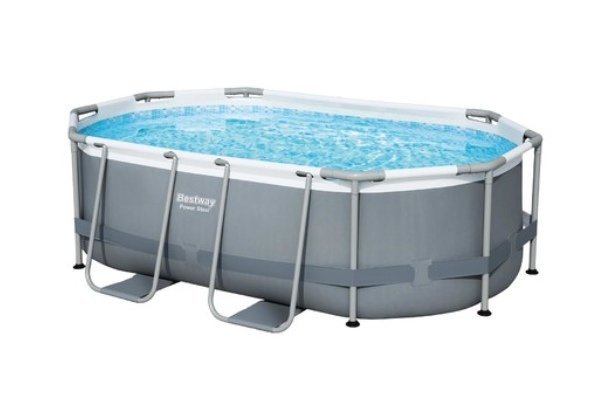 3.05m Bestway Power Steel Oval Above Ground Swimming Pool with Filter Pump Set