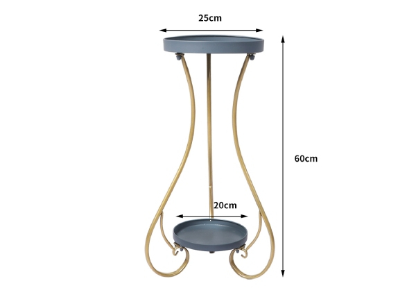 Levede Two-Tier Flower Pot Plant Metal Rack Stand - Available in Four Colours & Two Sizes