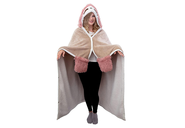 Flannel Wearable Sloth Adult Hooded Blanket - Option for Two