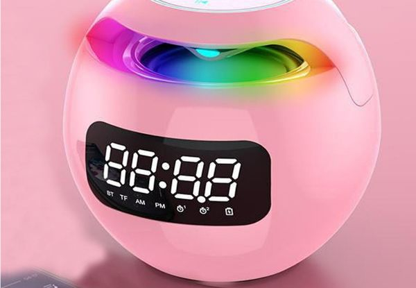 Spherical Digital Clock with Bluetooth Speaker - Three  Colours Available