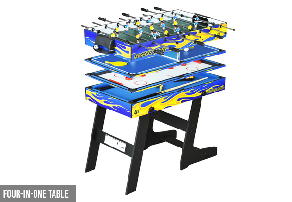 Four-In-One Game Table incl. Table Tennis, Foosball, Hockey & Pool - Option for Soccer Game Table Available