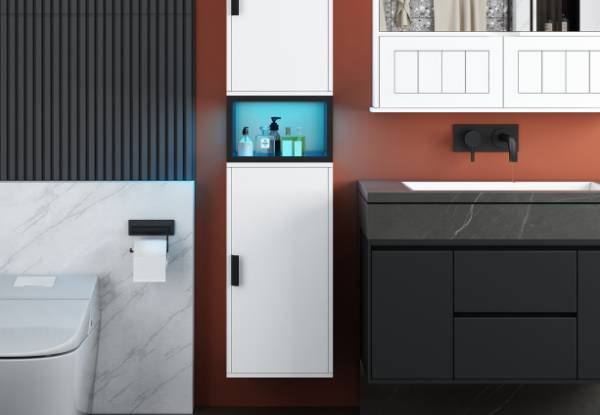 Wall-Mounted Bathroom Storage Cabinet with LED - Two Colours Available