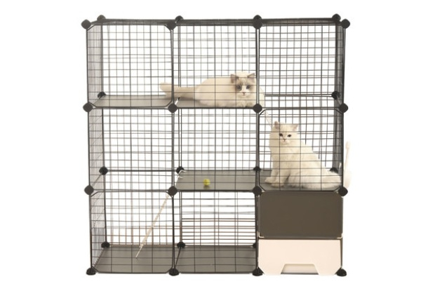 Three-Tier Petscene DIY Pet Large Enclosure Cage with Litter Box