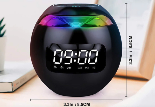 Wireless Digital Clock Bluetooth Speaker - Three Colours Available