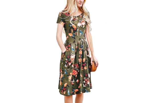 Flower Print Dress - Three Colours Available
