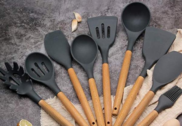 Set of 12 Silicone Utensils - Three Colours Available