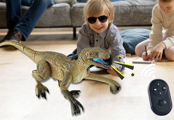 2.4G Remote Control Walking Roaring Dinosaur Toy - Available in Two Colours & Option for Two-Pack