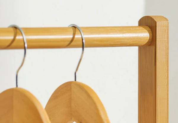 Wooden Clothes Hanger Rack with Wheels