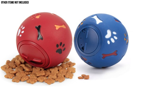 Dog Rubber Treat Ball Toy - Two Colours Available