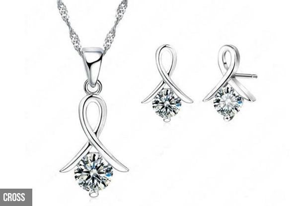 Sterling Silver Pendant Necklace & Earring Set - Three Styles Available with Free Metro Delivery