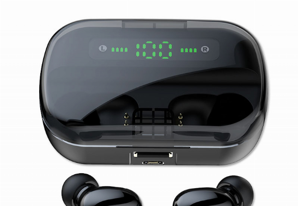 Wireless Bluetooth 5.0 Stereo Earbuds with LED Battery Display