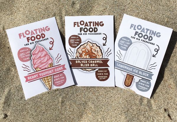 Four-Pack of Premium Floating Food Air Fresheners - Four Flavours Available with Free Overnight Delivery
