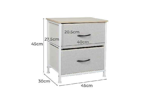 Levede Two-Drawer Bedside Table