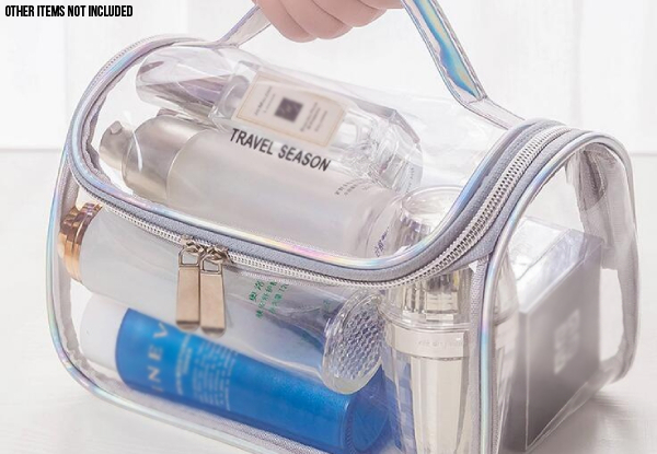 Transparent Water-Resistant Travel Cosmetic Bag - Two Colours Available