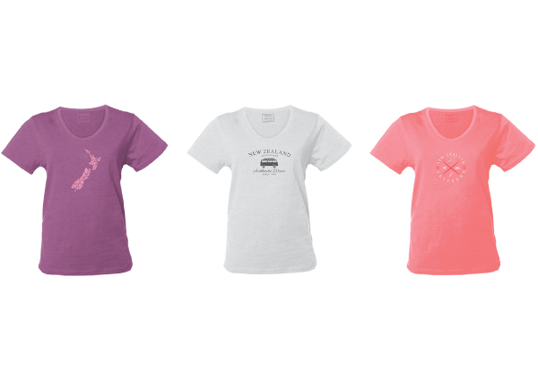 Women's NZ T-Shirt Range - Three Colours & Five Sizes Available & Option for Mixed Three-Pack